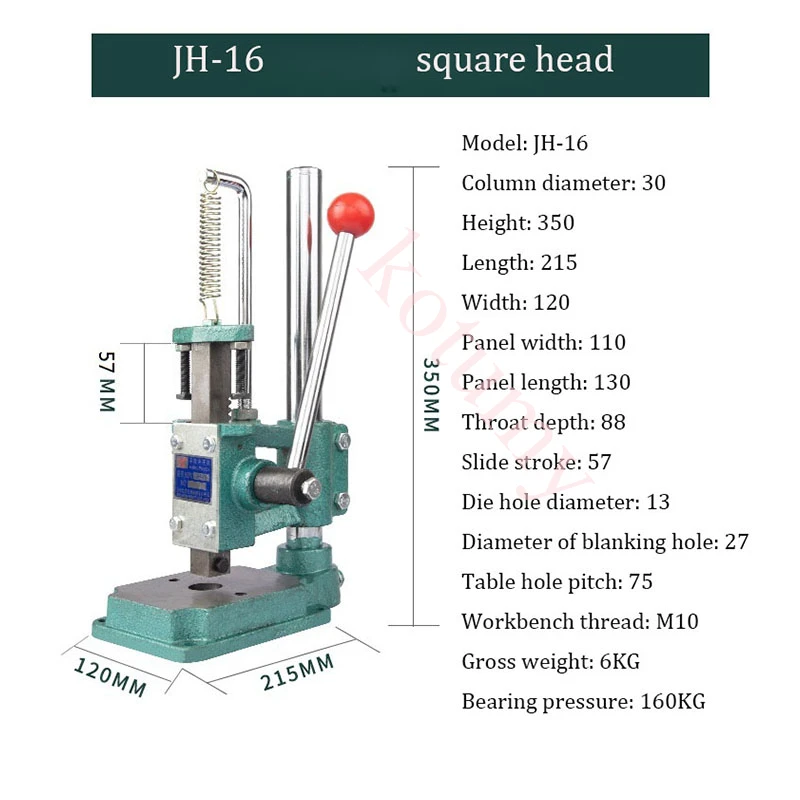 Manual Press Industrial Hand Punching Machine Desktop Round /Square Head Punching DIY Tool images - 6