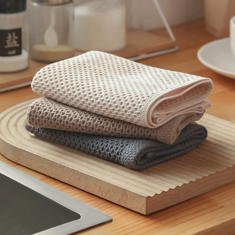 Cotton Double Layer Waffle Weave Kitchen Towels 4 Pieces Set Dishcloths -  China Dish Towel and Kitchen Towel price