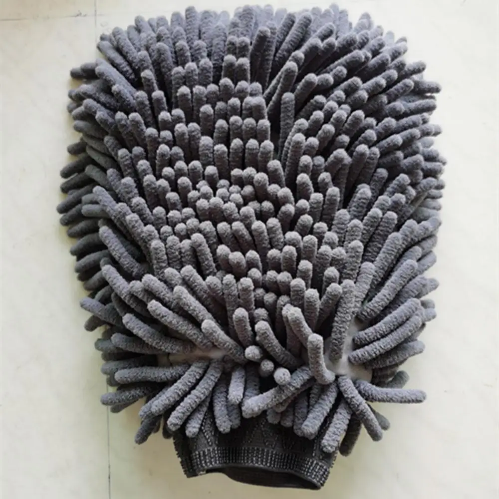 Car Cleaning Gloves Car Wash Double Faced Glove Microfiber Chenille Gloves Thick Wax Detailing Brush Cleaning