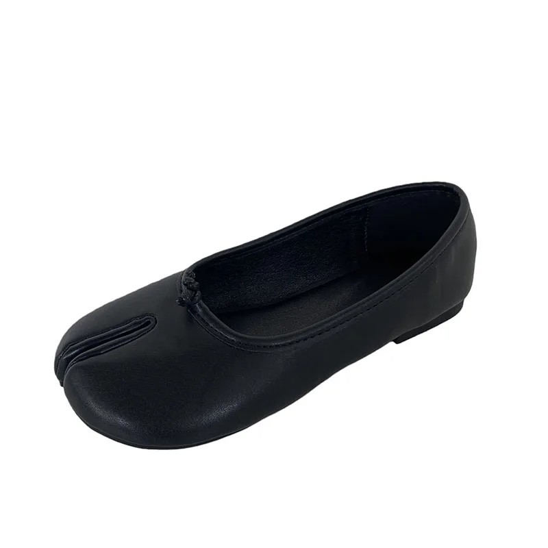 النساء الشقق تابي النينجا أحذية امرأة السيدات ستوكات الجلود مريح الشقق سبليت تو النعال لينة أسفل المتسكعون الصلبة موجز لا