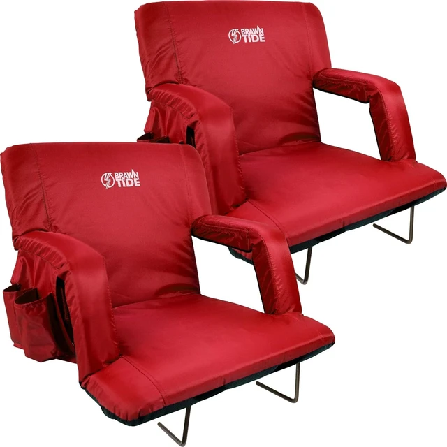 Wide Stadium Seat Chair with Padded Back Support (2-Pack)