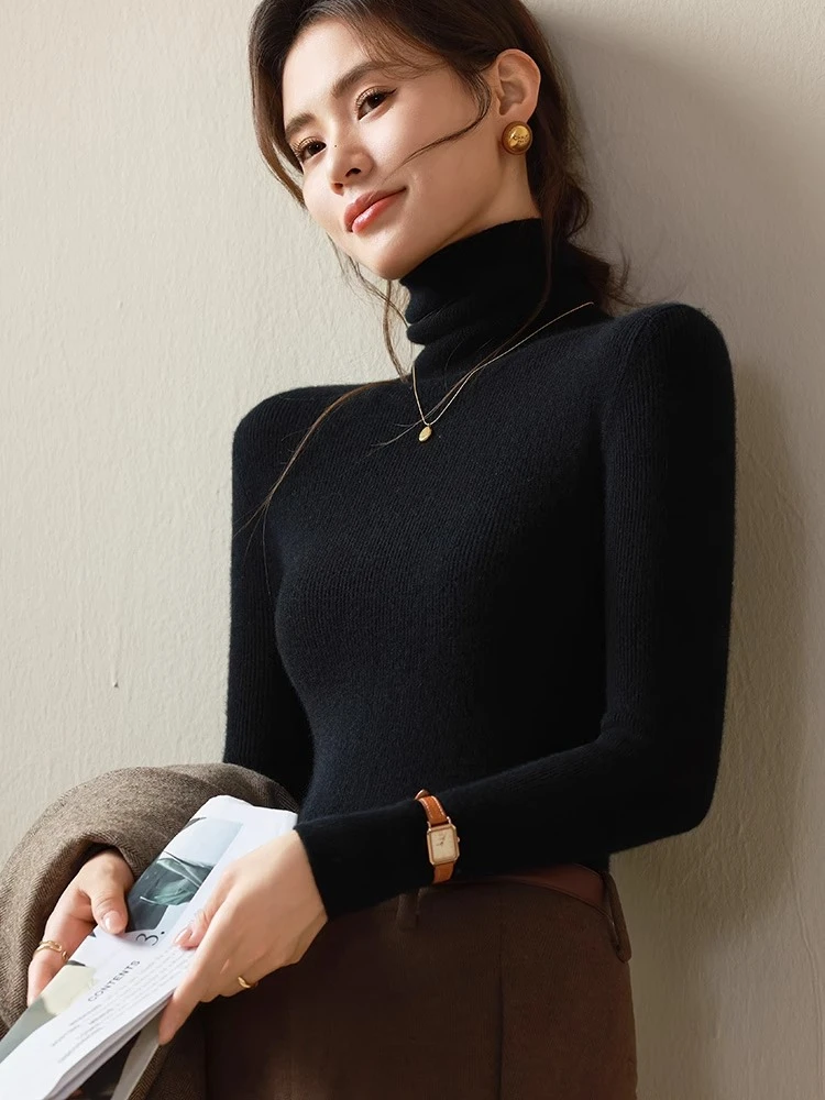 Thick Warm Soft Female Slim Pullovers 2025 Autumn Winter Turtleneck Sweater Women Sweater Ladies Solid Versatile Knitted Tops - Image 5