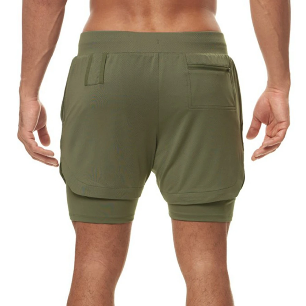 Extra 5XL Plus Size Mens 2 IN 1 Workout Fitness Shorts Double Deck Breathable Jogger Gym Bodybuilding Quick Dry Running Shorts 5