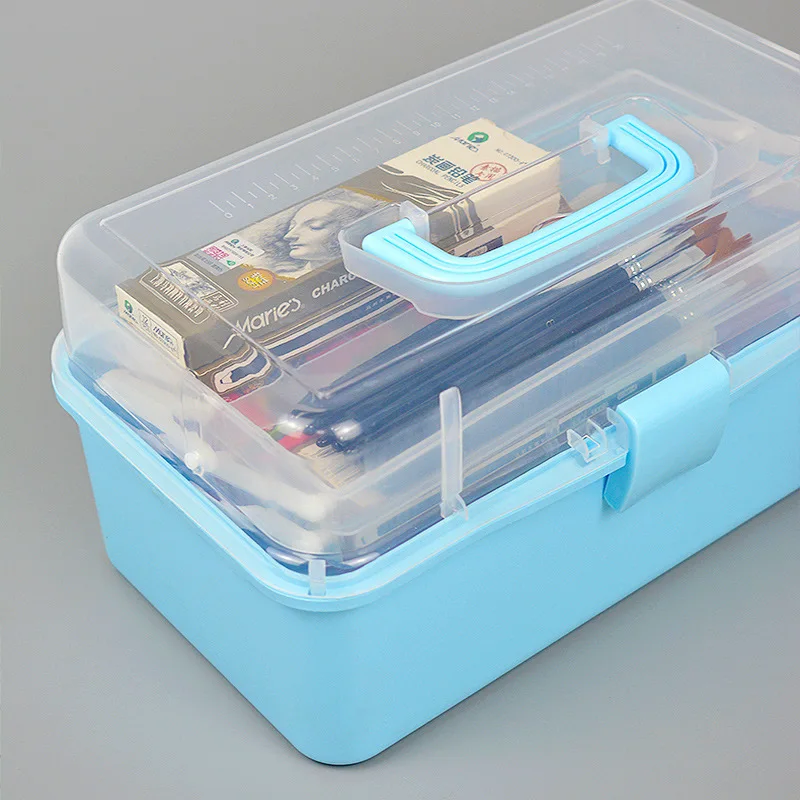 Storage Box Transparent Large Foldable For Stamp Wax Scrapbook Storage Hairpin Box Makeup Organizer Nail Jewelry Portable