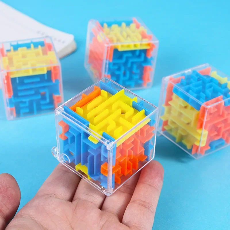 Mini Speed Cube Rolling Ball Game Cubos Maze Toys For Children Educational3D Maze Magic Cube Transparent Six-sided Puzzle 6