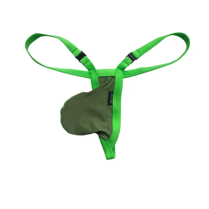 

New Silk Slippery Mesh Breathable G-string Sexy Protruding Soft Free Buckle Men's Underwear Micro String Homme Tanga Deportivo