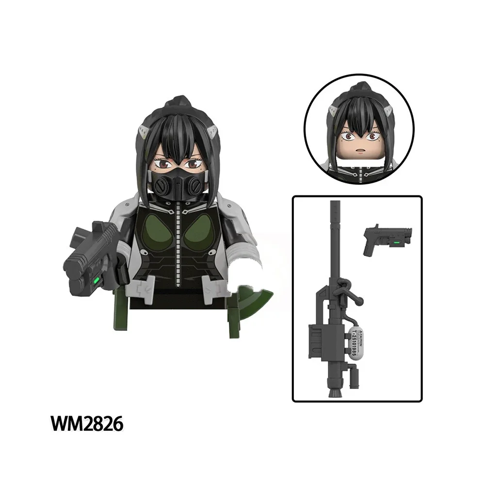 WM6197 Kaiju8 빌딩 블록 애니메이션 벽돌 장난감 Ashiro Shinomiya Ichikawa Kaguragi Hoshina Furuhashi Izumo Kafka 파티 호의