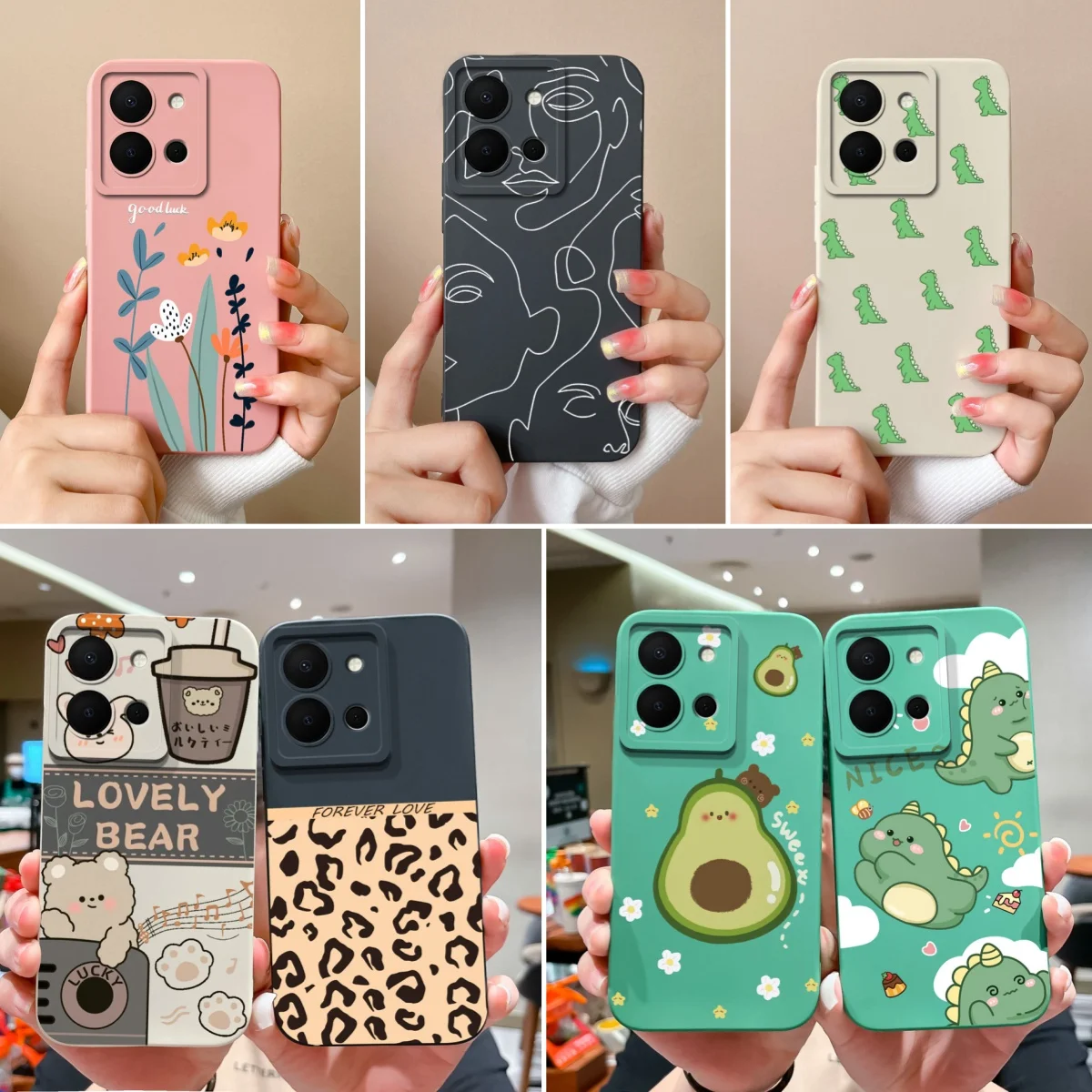 

For Vivo Y36 4G 5G Case Dinosaur Soft Smooth Liquid Silicone Full Protection Anti Choc Phone Shell For Vivo Y 36 VivoY36 Cover