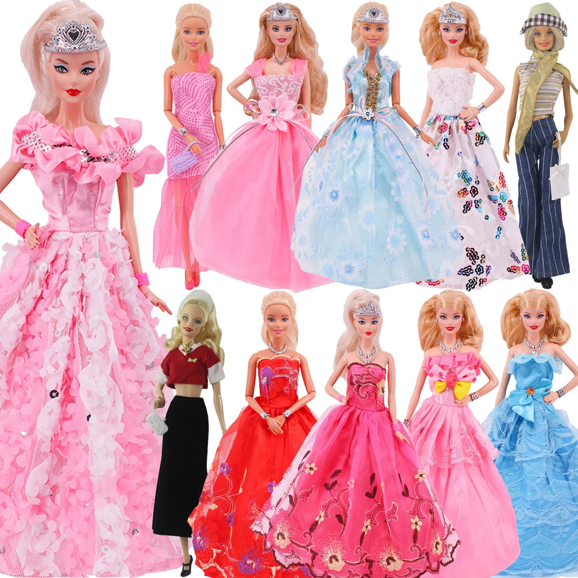 

Barbies Doll Clothes For Elsa Party Dress Wedding Evening Outfit Doll Accessories For Barbie Doll&1/6 BJD Blythe Doll Clothes