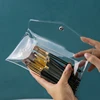 1pc Pvc Transparent Makeup Brush Storage Bag Portable Mini Travel Button Coin Purse Waterproof Accessories Makeup Brush Bag 3