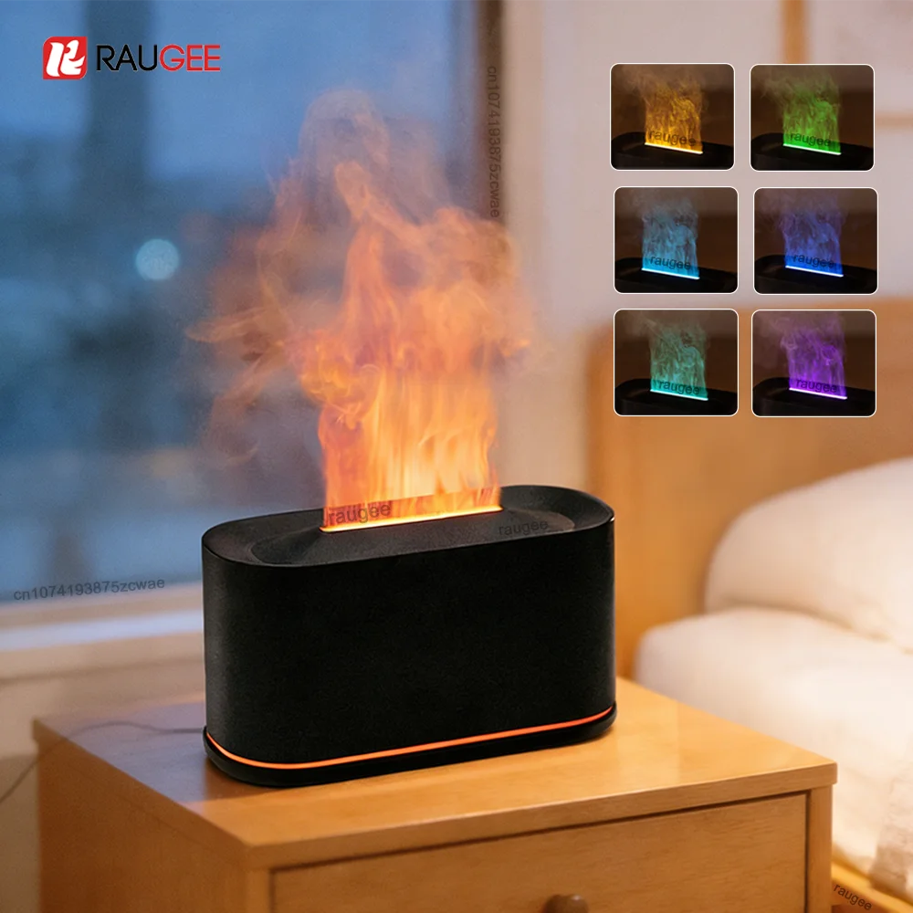 Aroma Humidifier Mini Air Humidifier Flame Essential Oils Diffuser for Home Room Ultrasonic Fragrance Diffuser with Night Light 1