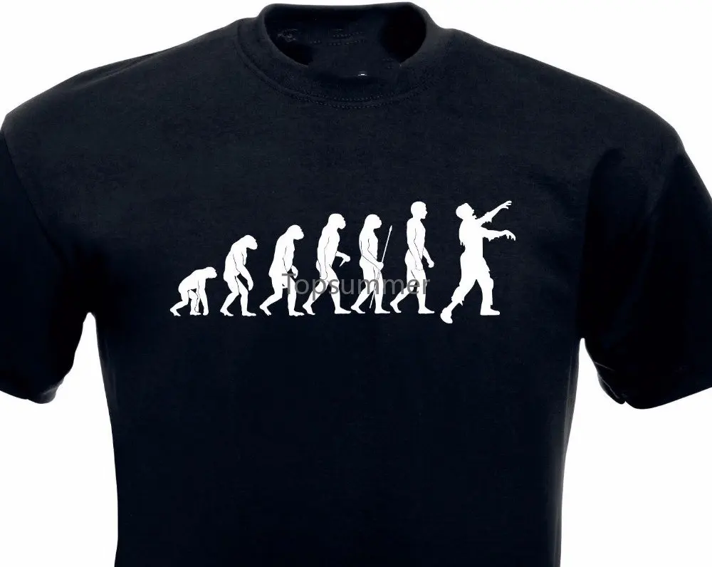 

New Arrival Men'S Tshirt Men Evolution T-Shirt Zombie Walking Dead Horror Survival Kill Hunter Z Brain Wart Tee Shirt