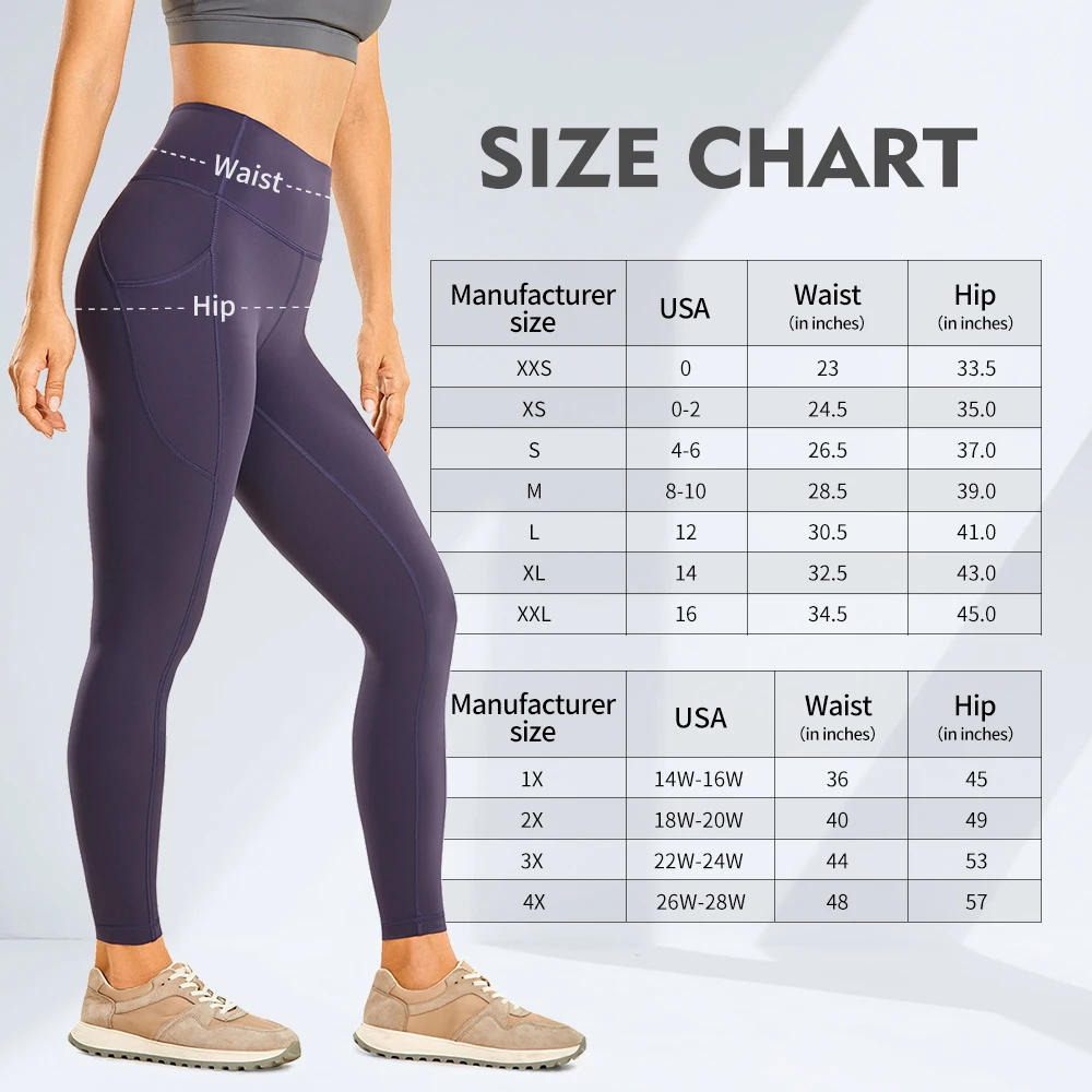 CRZ YOGA Women's Brushed Naked Feeling Workout Leggings 25 Inches - High  Waist Matte Soft Yoga Leggings with Pockets - AliExpress