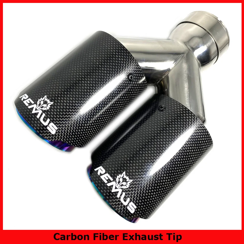 

1 PCS Car Carbon Fiber Gloss Black Muffler Tip Y Shape Double Exit Exhaust Pipe Mufflers Nozzle Decoration Universal Stainless