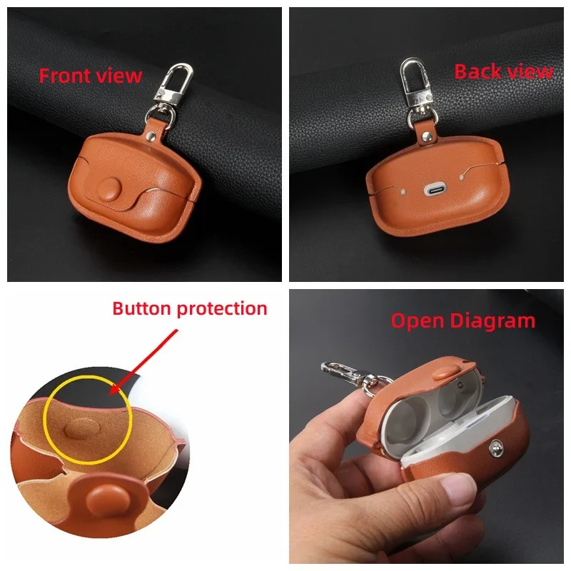 Per Sony Muslimbluetooth Accessori Per Cuffie Custodia Per Pecore Soft Shell Modello Crazy Horse Solid Soft Shell Leather Protective