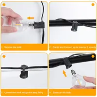 G40 ในร่มกลางแจ้ง String Light E12 ซ็อกเก็ต EU ปลั๊ก 220V เชื่อมต่อหรี่แสงได้ Vintage Fairy Light สําหรับ Backyard Patio Decor 4