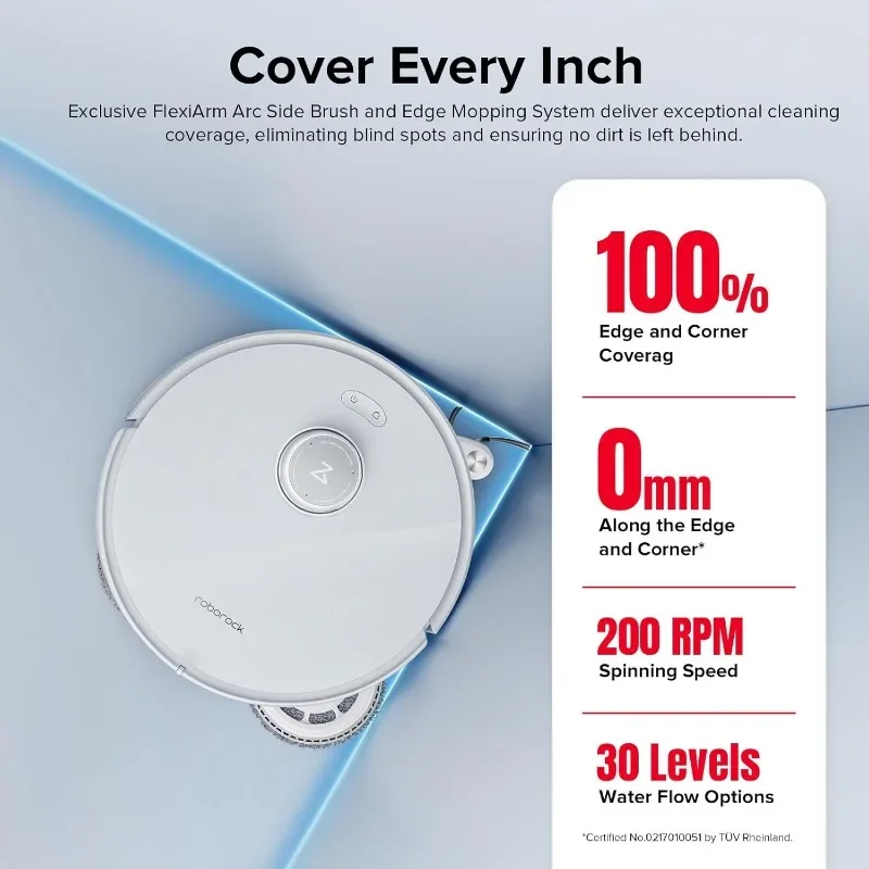 roborock Qrevo Curv Robot Vacuum and Mop, 18,500Pa Suction, Zero-Tangling, DuoDivide Main Brush, FlexiArm Arc Side Brush
