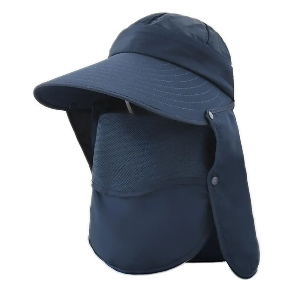 

Women Outdoor Riding Anti-UV Sun Hat Foldable Big Brim Face Beach Sunscreen Protection Neck Hats Mask Breathable Detachable W3J7