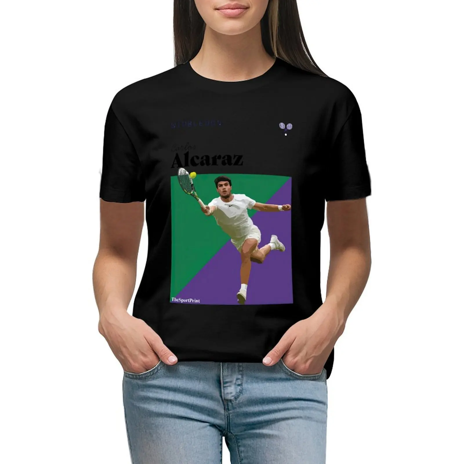 Retro Thomas Alcaraz Tennis, Thomas Alcaraz,Tennis,Winner,Champion,Sport T-Shirt Plus Size Top Top Donna Donna