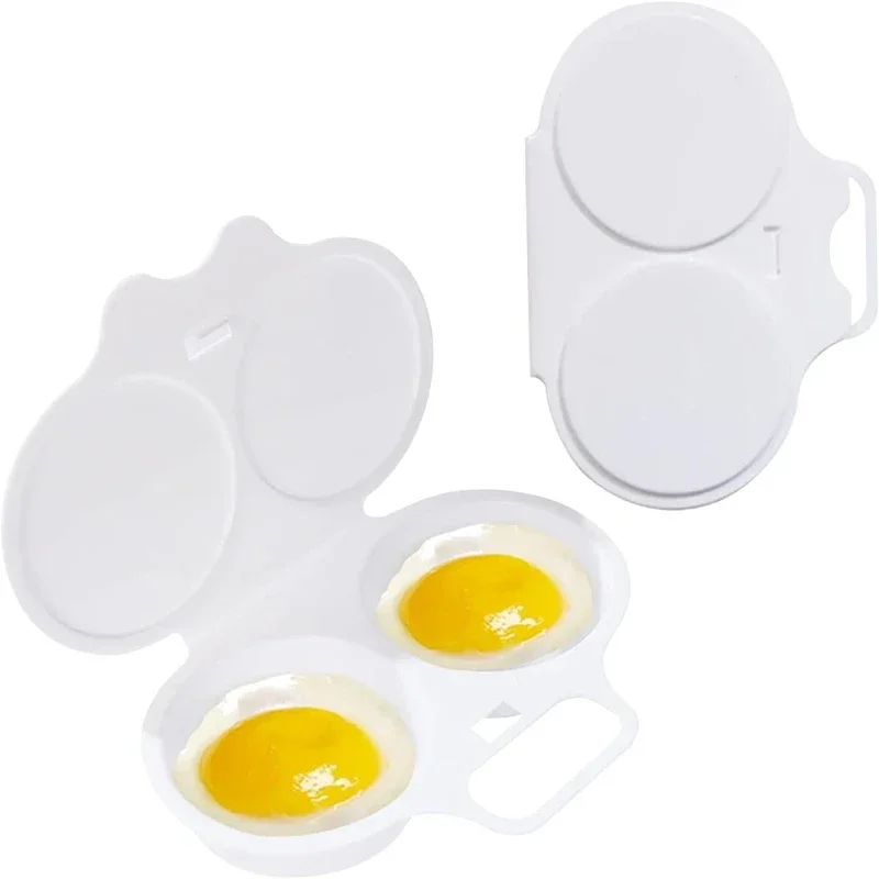 Egg Boiler Mold Cup Egg Cooker Silicone Egg Poacher Egg Poacher Microwave Egg Maker with 2 Cavity Kitchen Cooking Mold Eggs Poacher Kitchen Gadgets Fried Egg Tool