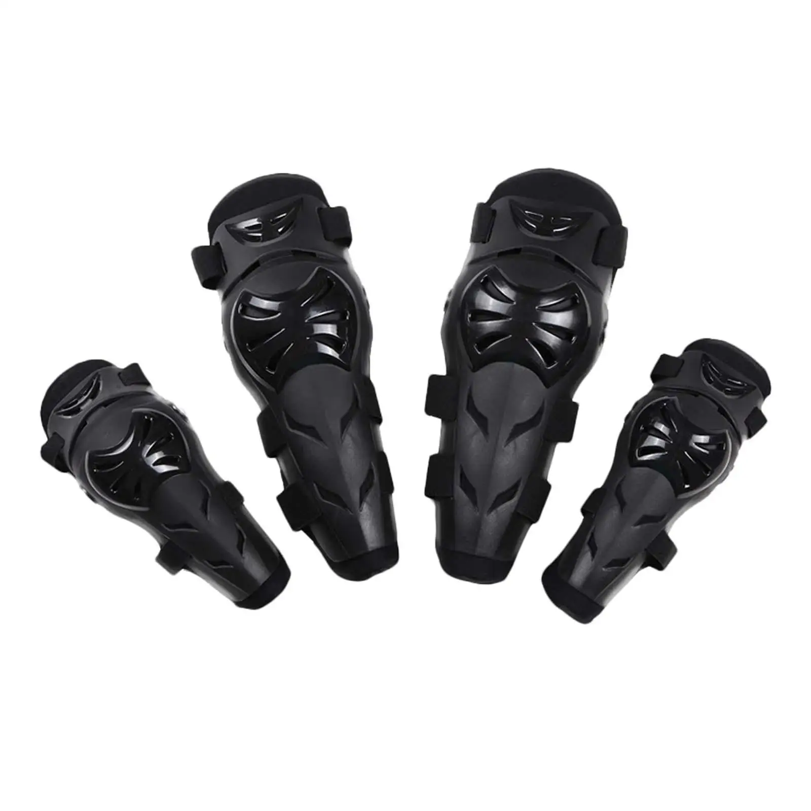 4 Pieces Motorcycle Knee Shin Guards Knee Shin Pads Protector for Powersports Skateboard Mountain Biking Motorcycle Skating