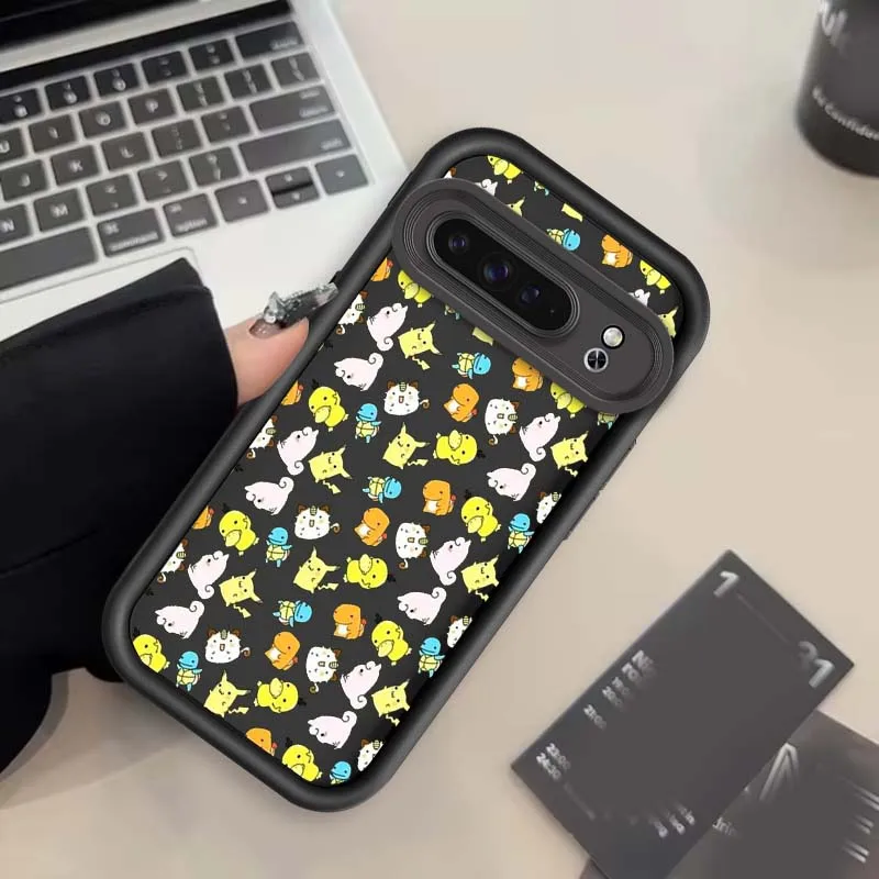 P-Pokemones P-Pikachus Anime Eye Ladder Shockproof Soft TPU Phone Case