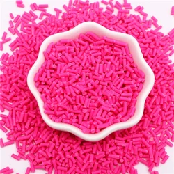 Vibrant Cylindrical Polymer Clay Slices for DIY Crafts and Slime Accessories (Rose red)