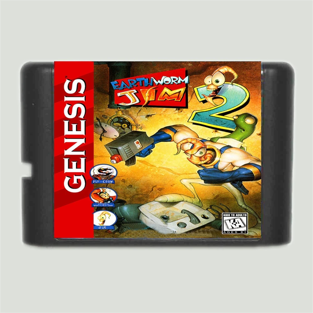 Earthworm Jim 2 Region Free 16Bit Md Game Card Per Sega Mega Drive Per Genesis