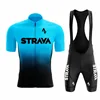 2024Strava Pro Bicycle Team Short Sleeve Maillot Ciclismo Men's Cycling Jersey Sets Summer Breathable Cycling Clothing Suit 2