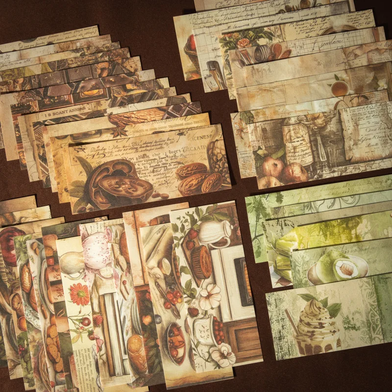 Decor Scrapbook Vintage Materials Paper Stickers Combo Kit 50pcs DIY Junk Journal Collage Photo Album Retro Background paper