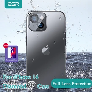 ESR Case For iPhone 14 Plus Tempered Glass Back Cover for iPhone 14 Pro Max Full-Lens Protection Case For iPhone 14 Clear