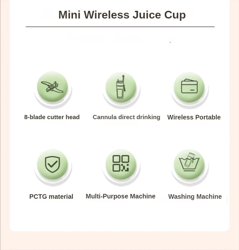 Electric Juicer Mini Portable Blender Fruit Mixer
