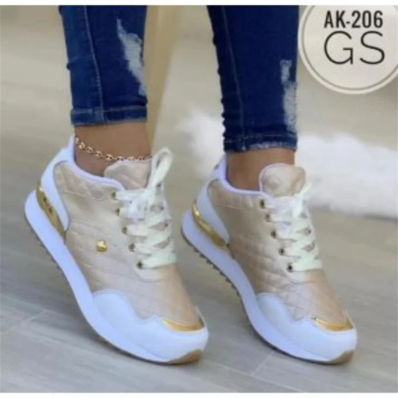 2023 New Women Sneakers Mesh Patchwork Lace Up Ladies Flats Outdoor Running Walking Shoes Comfortable Breathable Female Footwear
