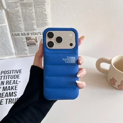 Stylish Solid Color Puffer Phone Case - Fashionable Soft Cover - iPhone 17 Pro Max (Red)