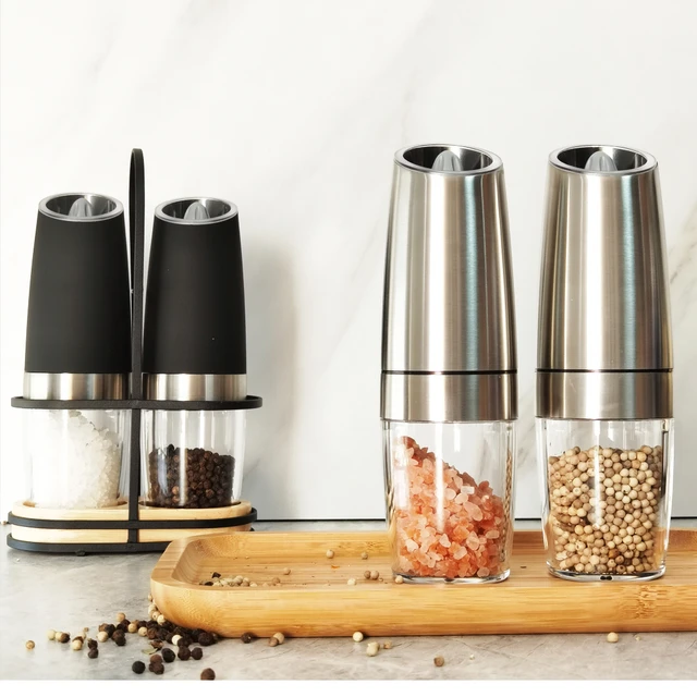 2Pcs Electric Salt And Pepper Grinder With Adjustable Coarseness Refillable  Mill Battery Powered Kitchen Automatic Gadget - AliExpress