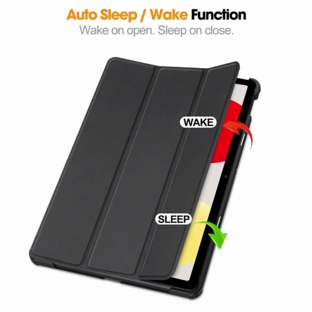 Premium Tri-Fold 360° Rotating Leather Tablet Case with Stand and Flip Cover