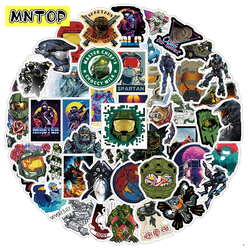 10/30/50Pcs/set Classic Shooting Game Halo Cartoon Mix Stickers For Diy Luggage Laptop Phone Case Helmet Skateboard Guitar