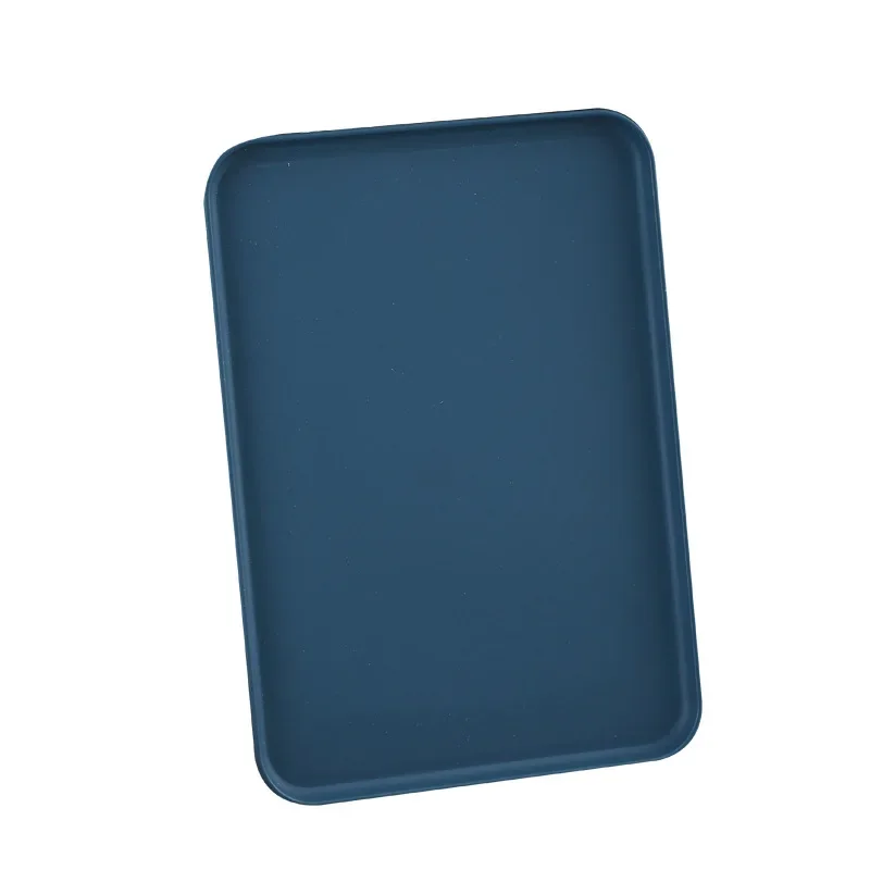 High Aesthetic Wheat Straw Plastic Tray Square Shape INS Style Home Use Fruit Tray Water Absorbent Main Course Dishwar
