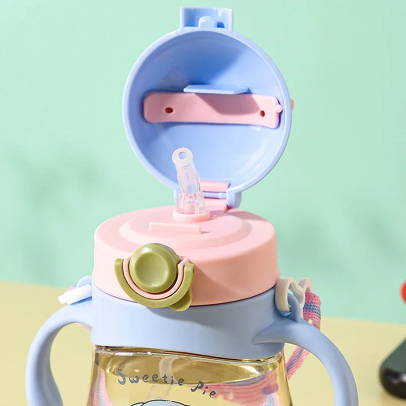 410ML Baby Water Cup Straw Cute Anti-Choking Kindergarten Kids Water Cup with Gravity Ball Duckbill Cup Infant Drinking Stuffs 3