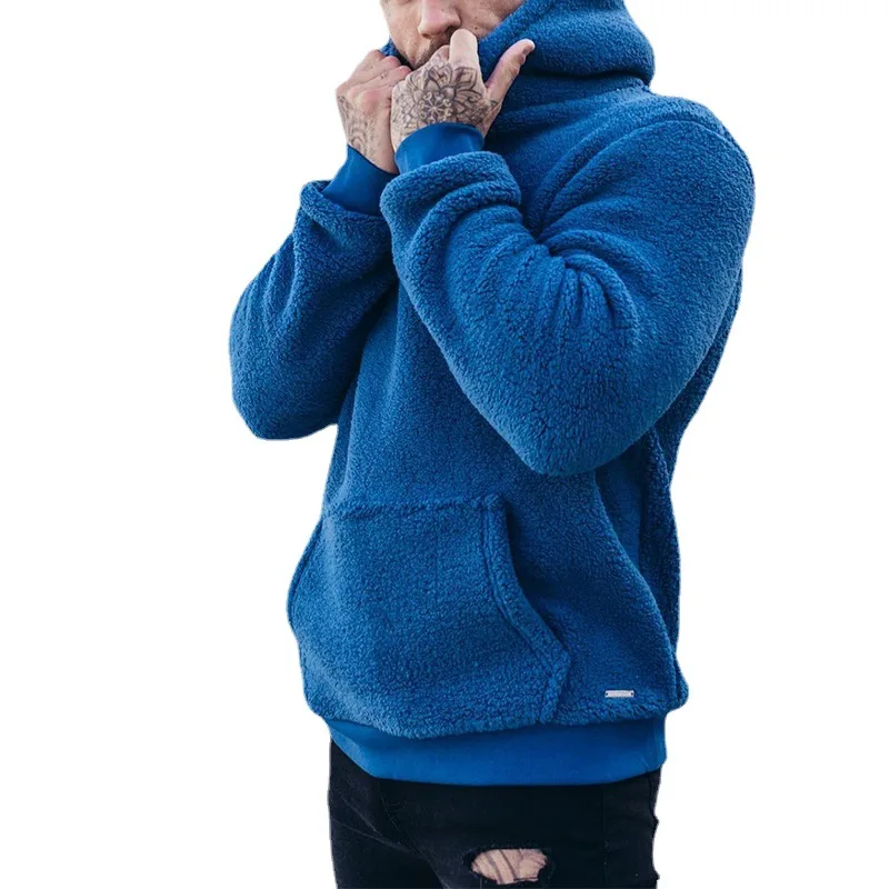 2023spring/Winter New High Quality 80% Cotton Man Furry Warm Sweatshirt Fashion Brand Hoodie Men's Jacket Sweater 4 colors S-3XL