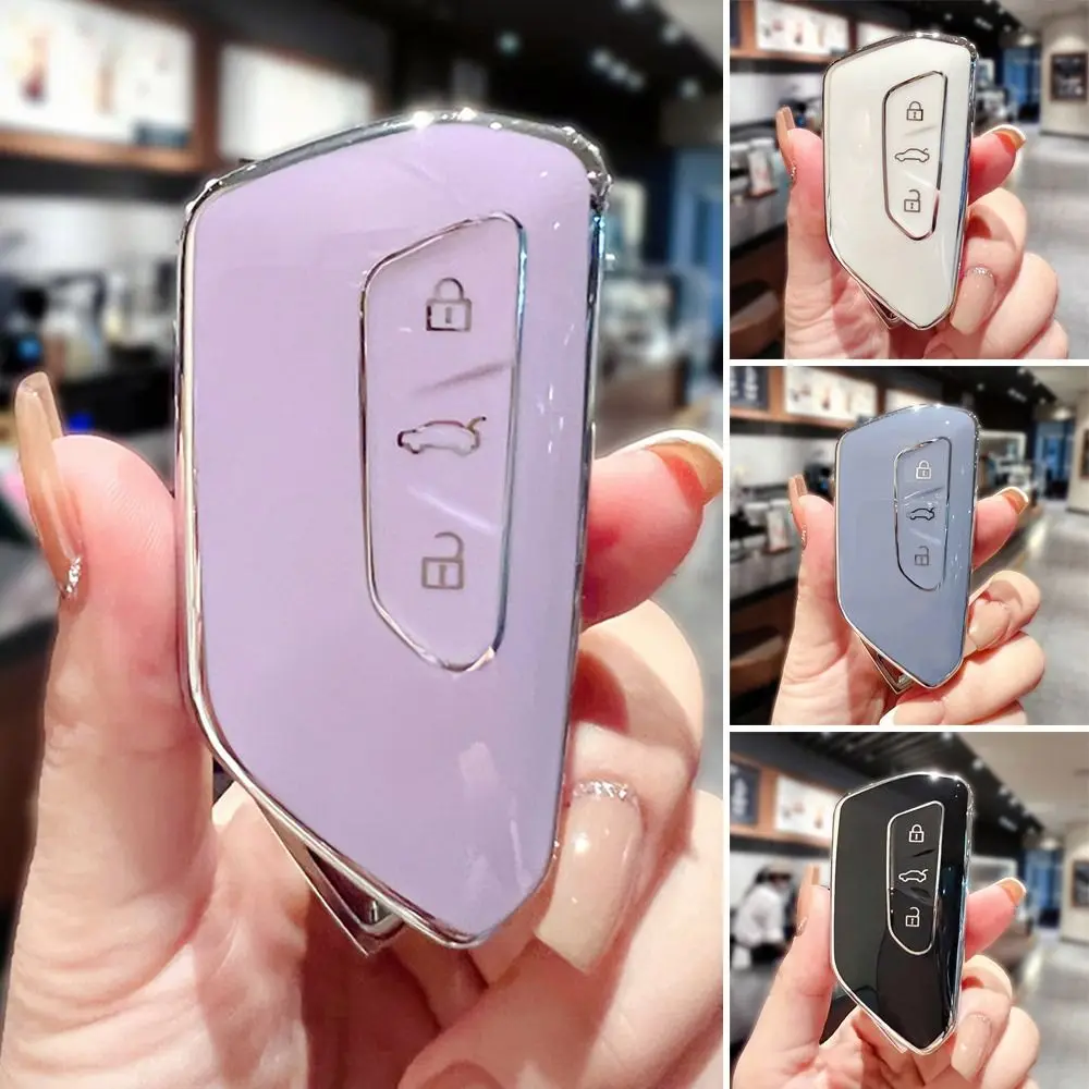 TPU Car Key Case Cover for VW Volkswagen/Golf 8 MK8 ID.3 ID.4 /Cupra/Skoda/Octavia A8/SEAT/Leon MK4 2020 2021/Formentor/Tarraco