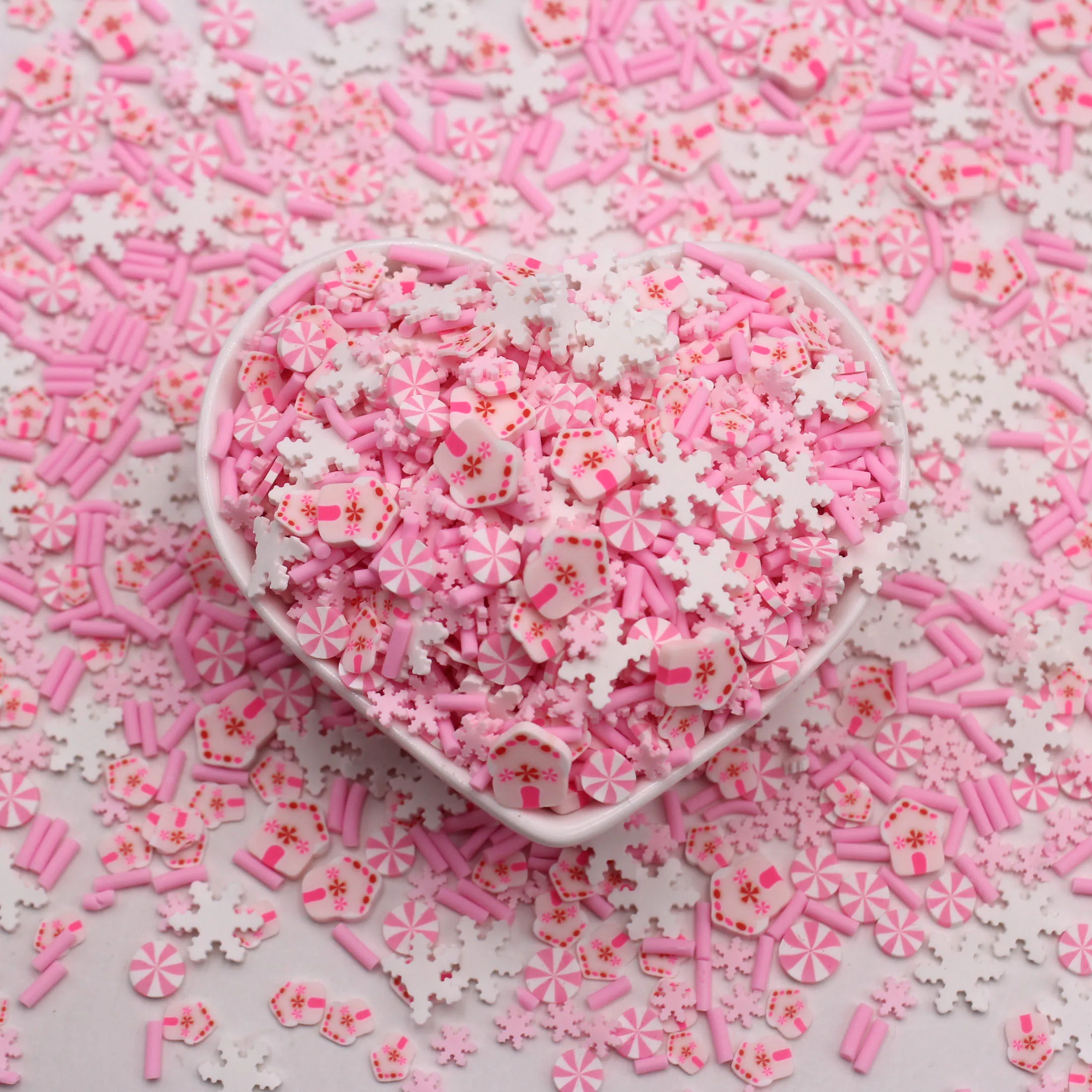 100 g/lote série rosa casa de gengibre e menta rosa misturada floco de neve  argila de polímero polvilha para artesanato diy enchimento de copo -  AliExpress, image size:2200x2200