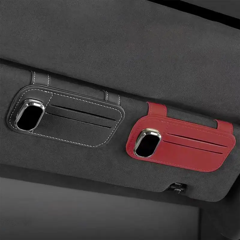 Car Visor Holder Sunglass Holder For Car Sun Visor Leather Eyeglass