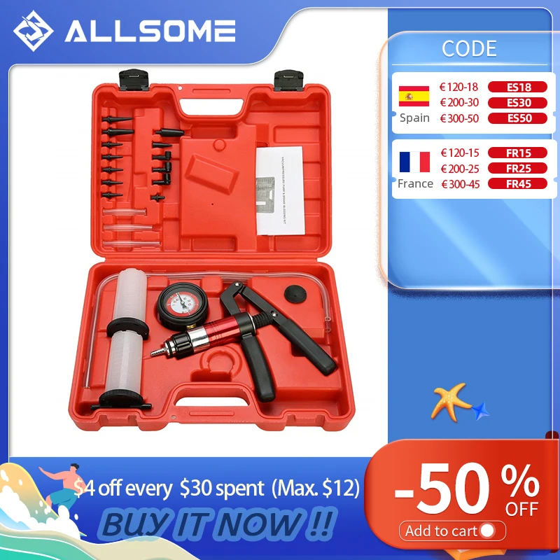 Allsome Auto Diagnostictool Car Auto Handheld Vacuum Pistol Pump Brake