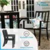PHI VILLA Wrought Iron Patio Dining Chairs Portable Black Set of 4 Stackable Indoor Outdoor Bistro Deck Metal Support 300 Lbs 4