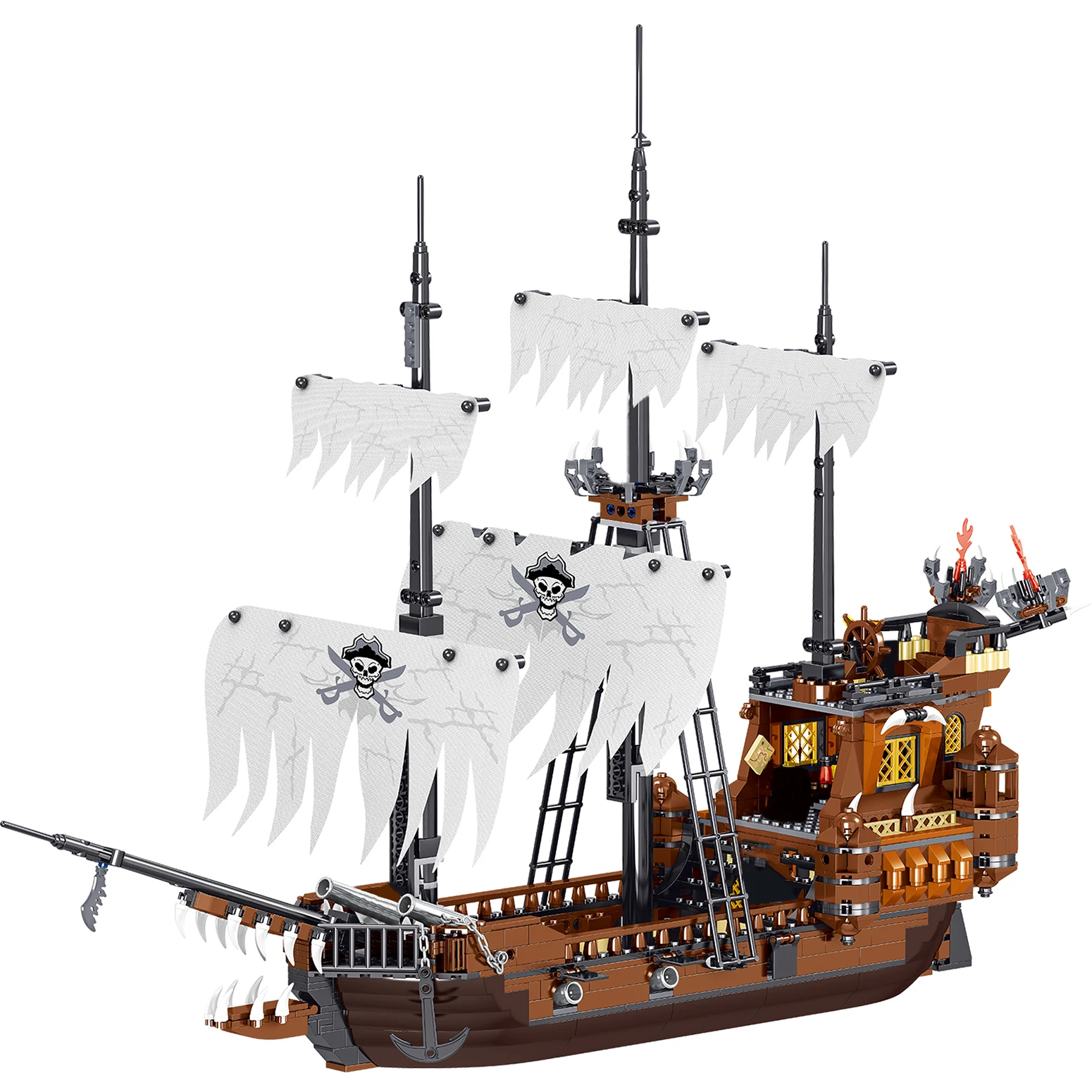 Oxford Knights PIRATE SHIP Brick Mania Building Block Assembly Kit Toy #SK3662 