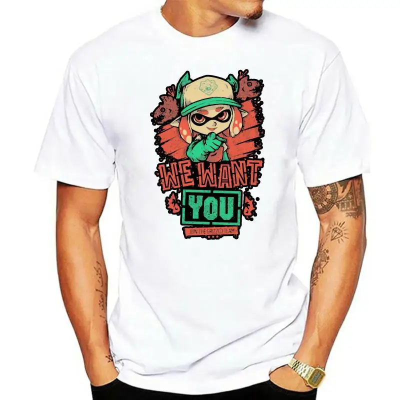 Maglietta Splatoon 2 T-Shirt We Want You Black-Navy For Men-Women-Youth Streetwear Casual Tee Shirt