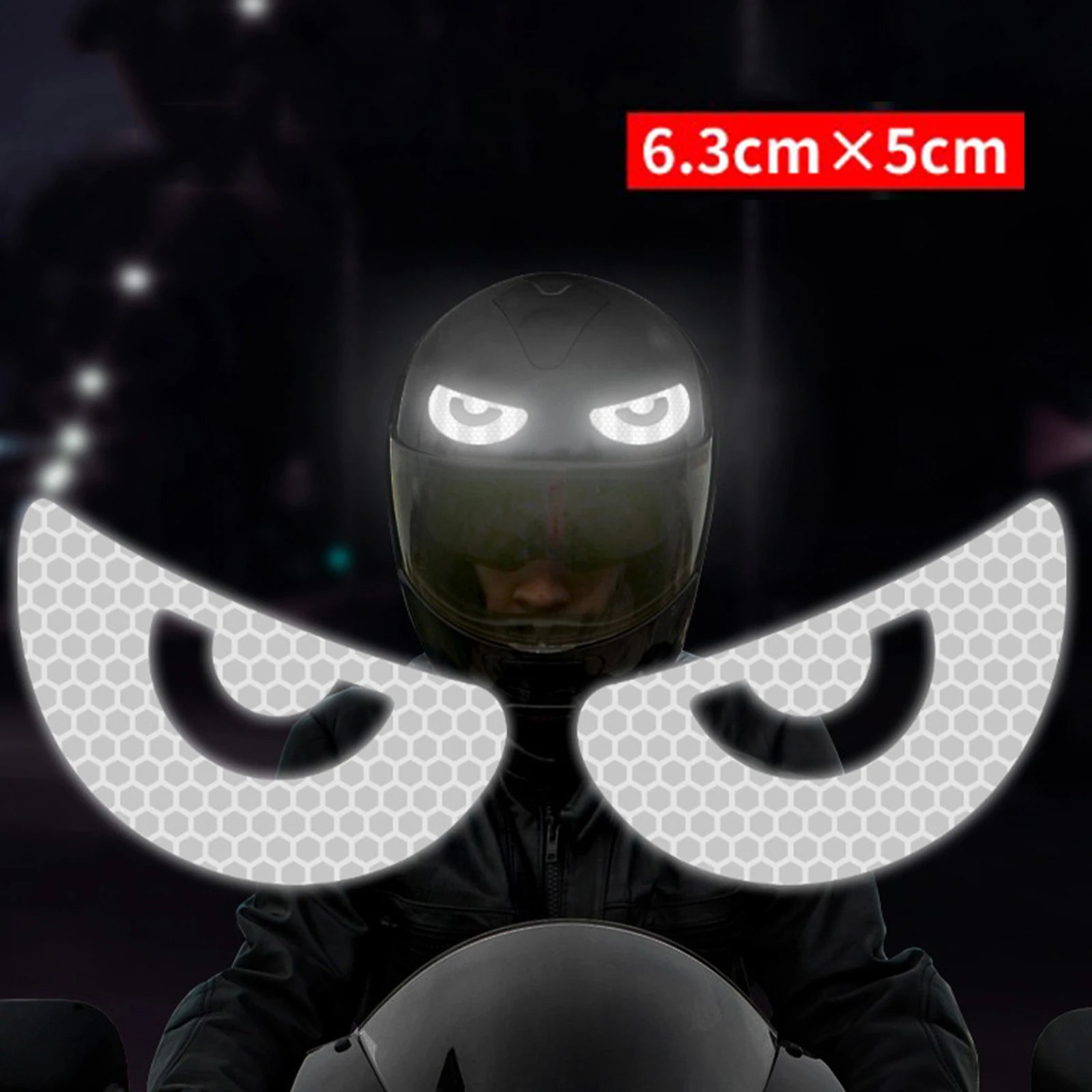 Motorcycle Stickers New Creative Waterproof Glasses Devil Horn Motorcycle Helmet Decal Night Warning Sign Reflective Sticker Exterior Accessories