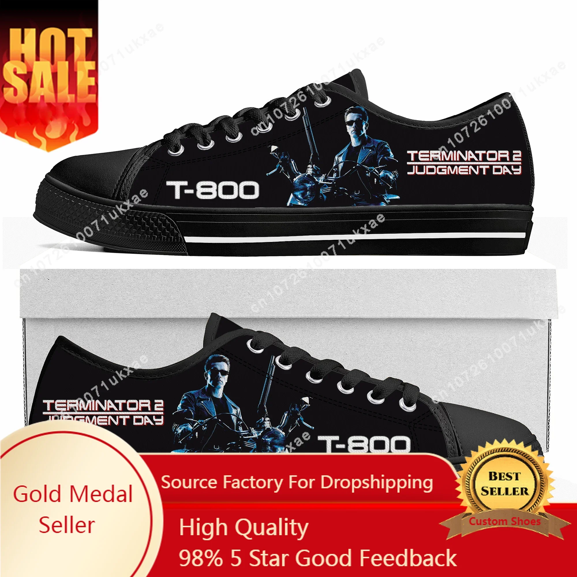 

The Terminator Movie Low Top Sneakers Mens Womens Teenager Canvas High Quality Sneaker Casual Custom Made Shoes Customize Shoe