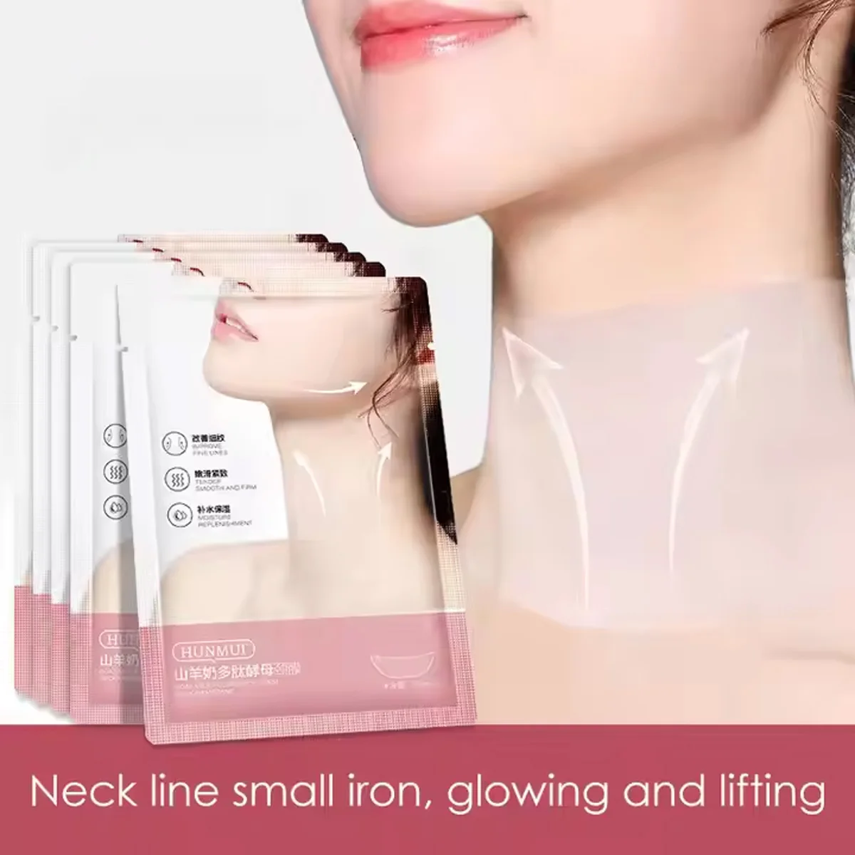 10pcs Goat Milk Neck Mask Collagen Firming Hydrating Crystal Neck Masks Skincare